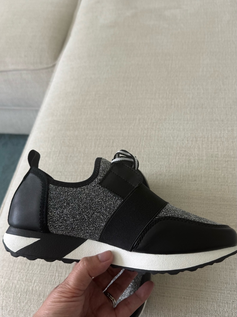 Brash Black and White Kids Slip-On Sneakers